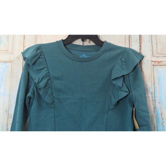 There Abouts Girls Size Large 14 Sweater Green Ruffle Soft Pull On Long Sleeve - Picture 4 of 8